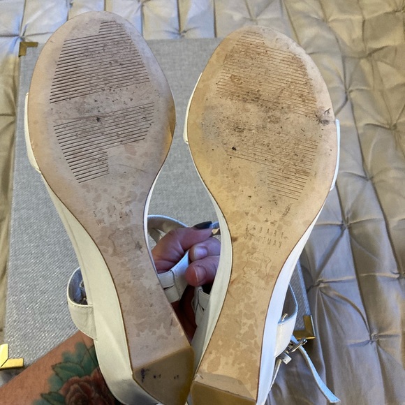 Stuart Weitzman white wedge sandals - Picture 2 of 5